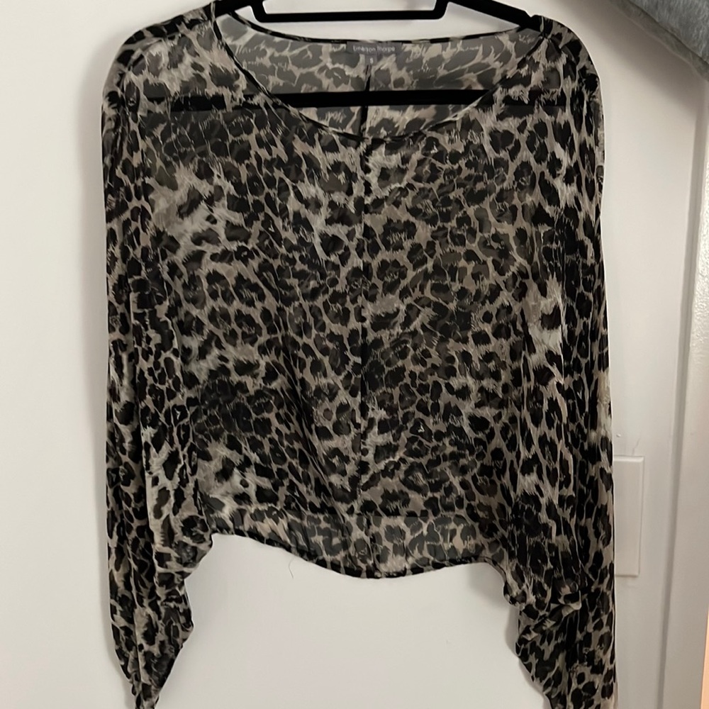 Sheer Emerson Thorpe animal print top